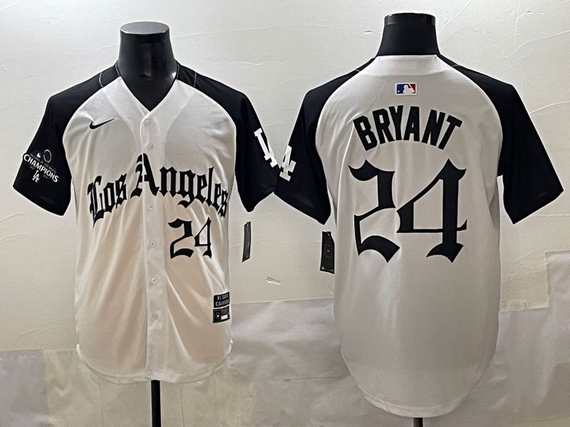 Men 2025 Los Angeles Dodgers #24 Bryant White black Five generations Joint Name Nike MLB Jersey style 5268->los angeles dodgers->MLB Jersey